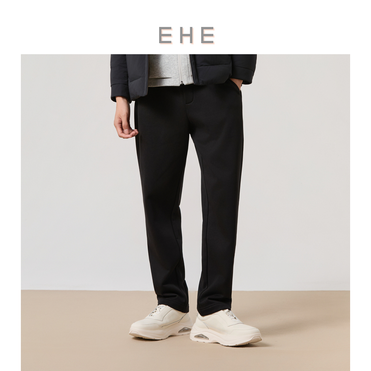 EHE男装加绒宽松休闲裤男