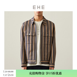 拉链式 EHE男装 精致经典 撞色条纹时尚 翻领茄克男 春夏新款