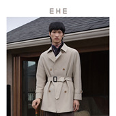 冬季 新款 90%白鹅绒时尚 EHE男装 通勤H型翻驳领风衣式 羽绒服男