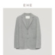 EHE男装 春夏新款 灰色斜纹羊毛高级复古休闲双面呢单西男外套