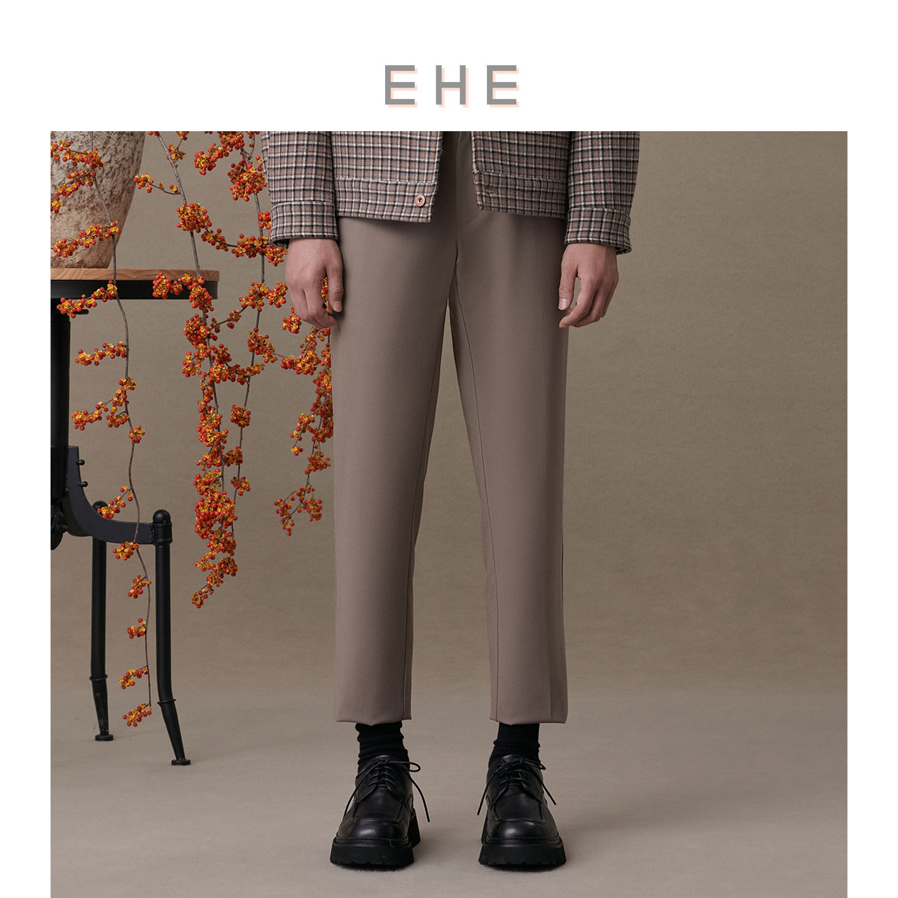 ehe男装新款直筒休闲裤