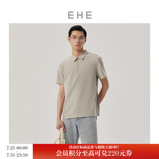 浮雕压花 夏季 EHE男装 男 新款 拉链门襟翻领立体印花polo衫