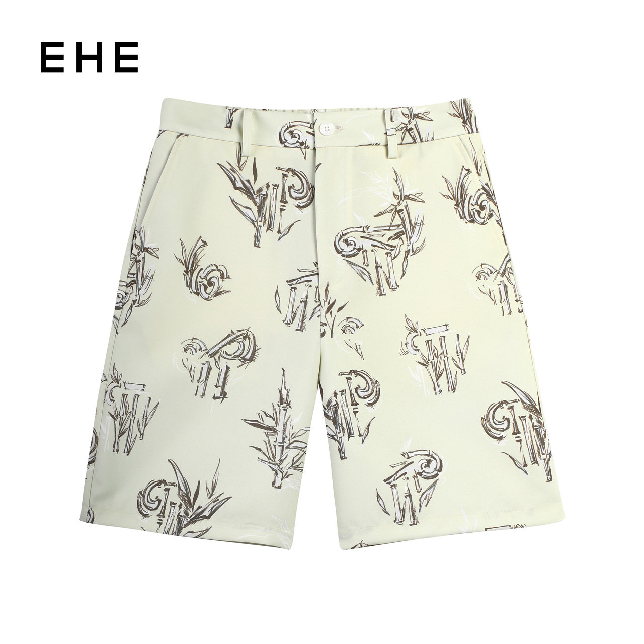 EHE男装粗珠地印花慵懒抗皱宽松松紧腰休闲短裤男2026春季新款,男装,短裤,淘宝优惠券,粉丝福利购,淘宝优惠卷