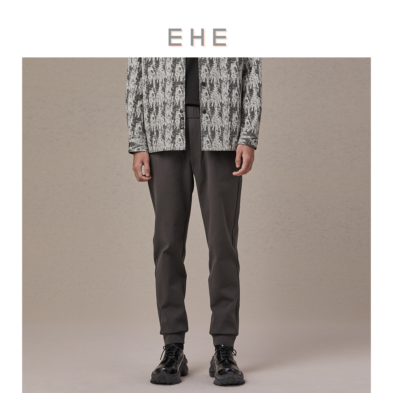 EHE创新四面弹松紧腰运动长裤男
