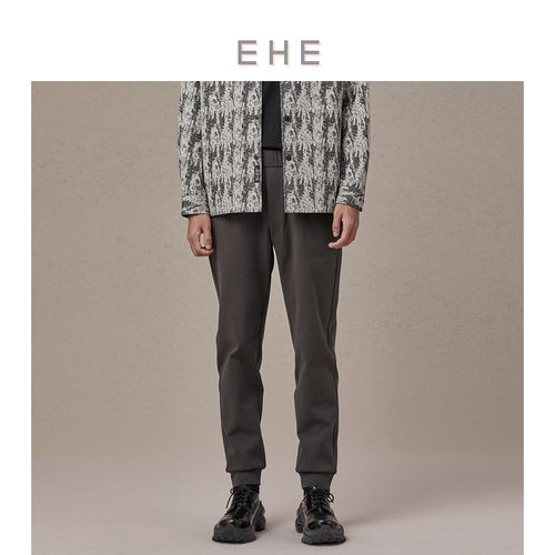 EHE创新四面弹松紧腰运动长裤男