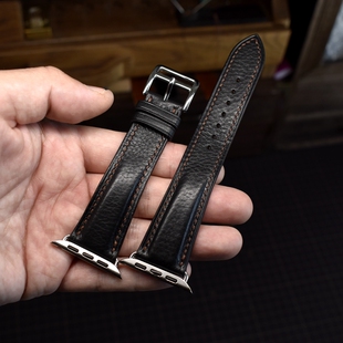 意大利M-box真皮手工表带头层牛皮适用苹果iwatch s7891011ultra