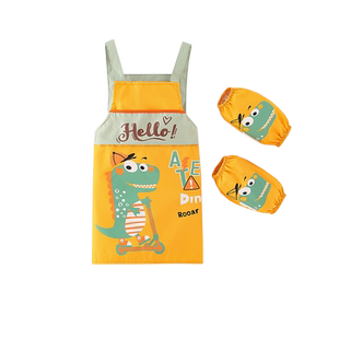 儿童围裙幼儿园画画罩衣女宝宝吃饭围兜男孩防水脏绘画美术反穿衣