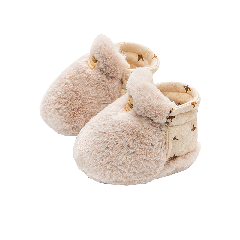 新生婴儿鞋子秋冬季0-3-6月儿保暖鞋加绒步前棉鞋宝宝软底步学鞋