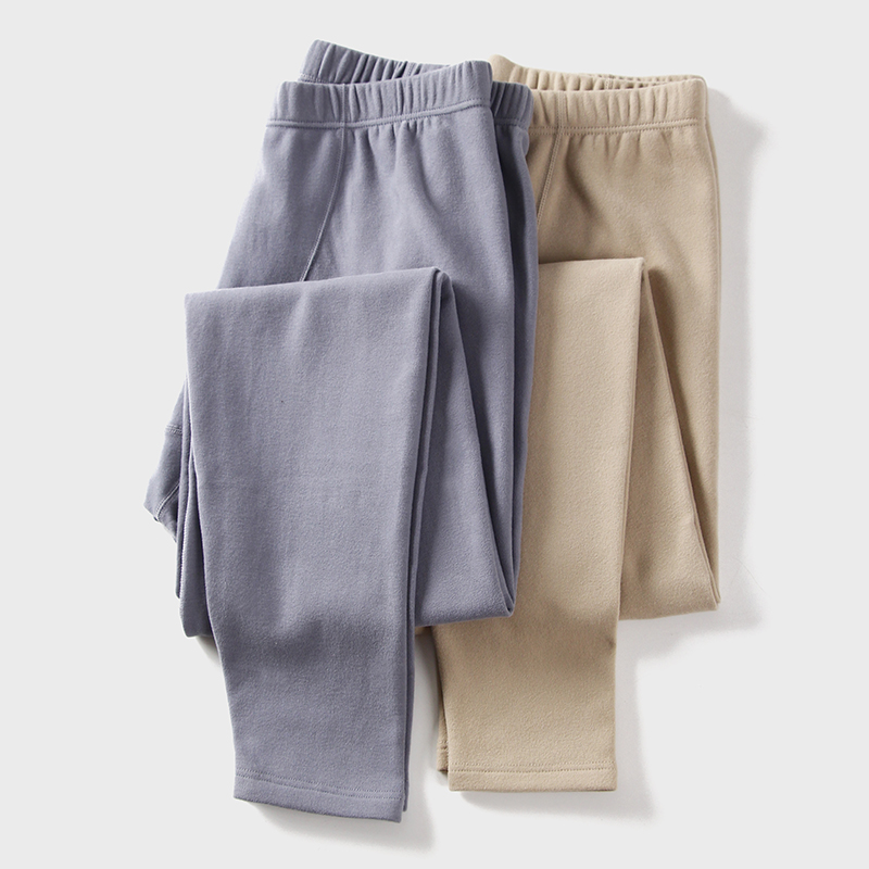 270g纯棉磨毛保暖裤男士中高腰加厚暖腿裤秋冬薄绒秋裤修身打底裤