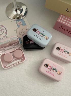 ins创意小众可爱像鱼隐形眼镜盒简约便携美瞳盒伴侣护理盒子B96