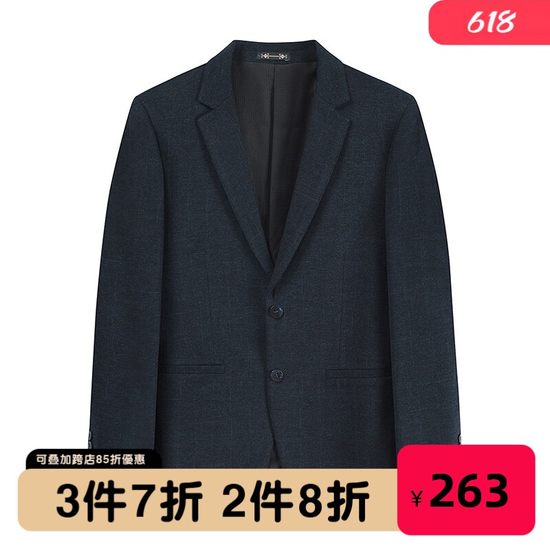 迪仕尼奴休闲西装外套男秋冬青年深色宽松商务休闲英伦长袖厚西单