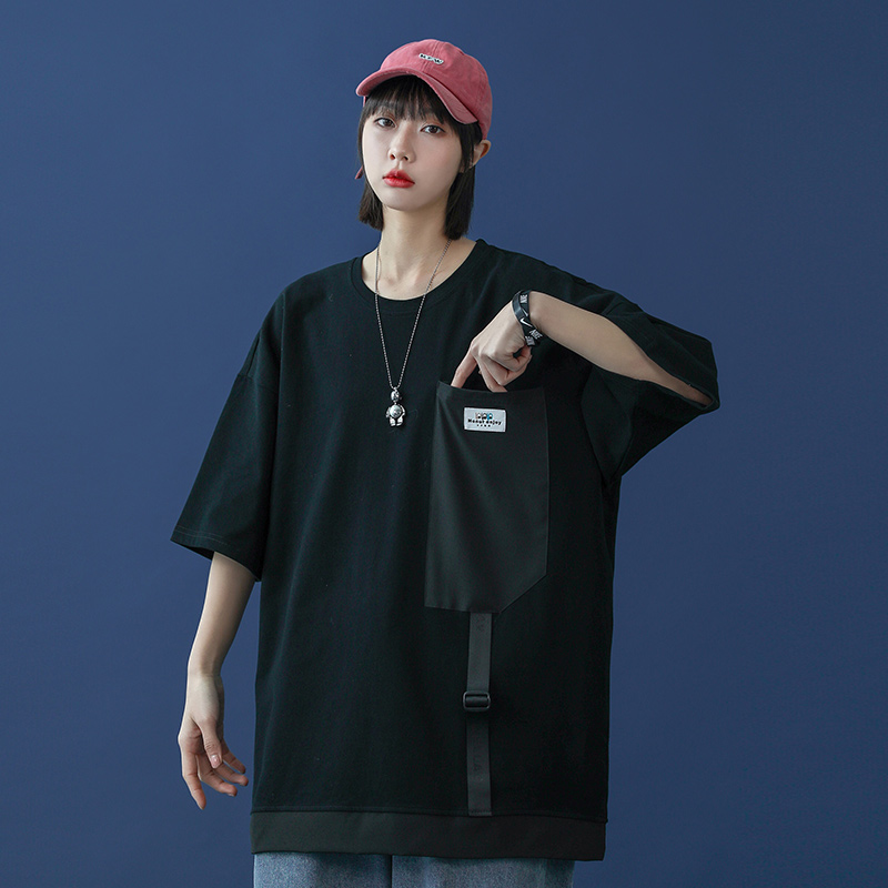 Large size neutral short sleeve cartoon printing summer T-shirt tide brand high quality pure cotton