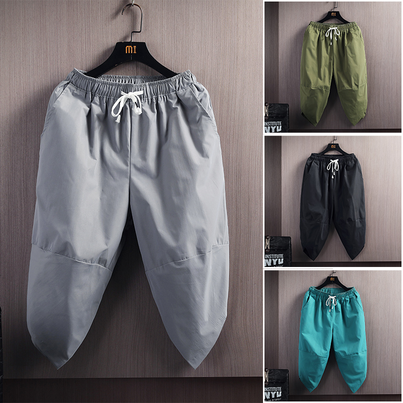 Men's Korean version overalls casual shorts men's stitching loose lovers' fashionable Capris