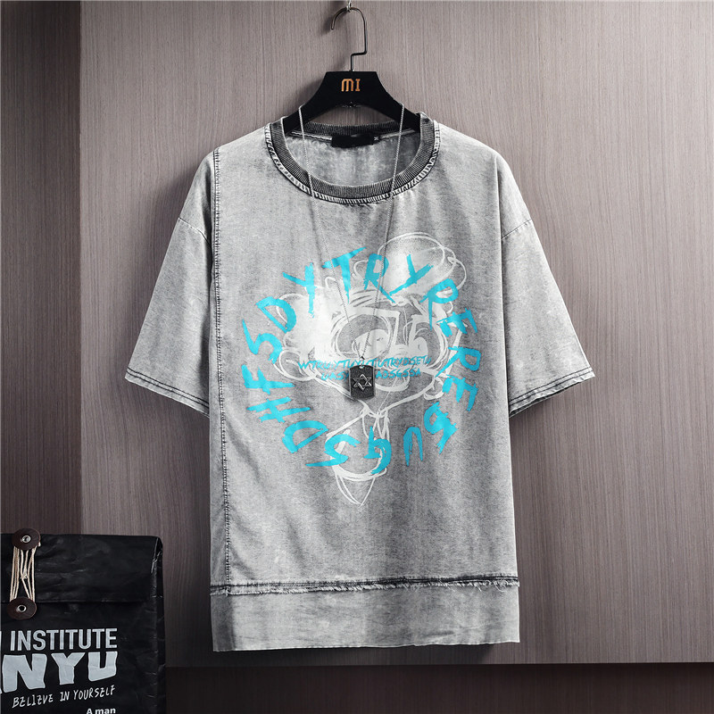 New cotton lovers' Unisex short sleeve T-shirt loose new men's cartoon printing