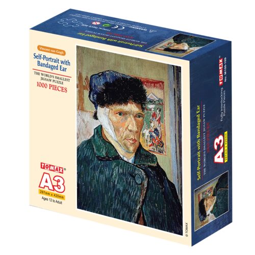 香港TOMAX正品1000片迷你版A3尺寸高难小拼图名画梵高 割耳自画像