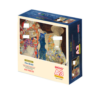 香港TOMAX正品1000片迷你版A3尺寸高难小拼图世界名画克林姆新娘