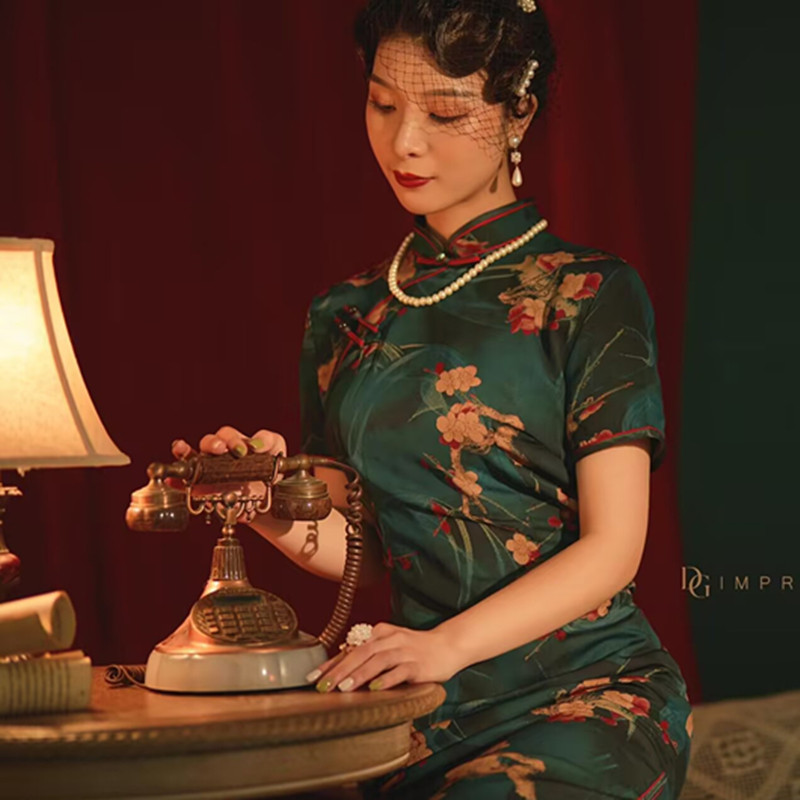 老上海改良版高端大气女人味金陵十三钗旗袍年轻款轻奢妈妈送考夏