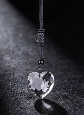 K9玻璃水晶爱心吊坠项链刻面棱镜
