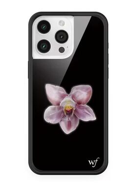 WFwe联名黑底兰花衣服贴纸适用苹果16Pro适用iPhone15/14/13ProMax/Plus手机壳欧美时尚WF防摔保护套17