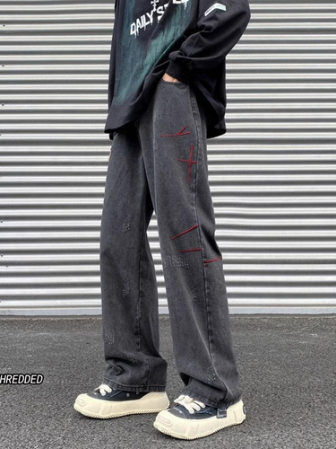 Осенние джинсы, ретро штаны, свободный прямой крой