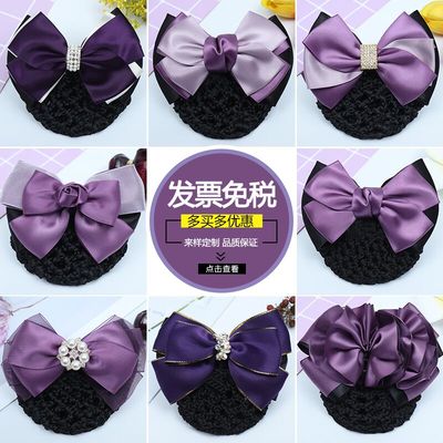 护士酒店发夹紫色职业新款头饰