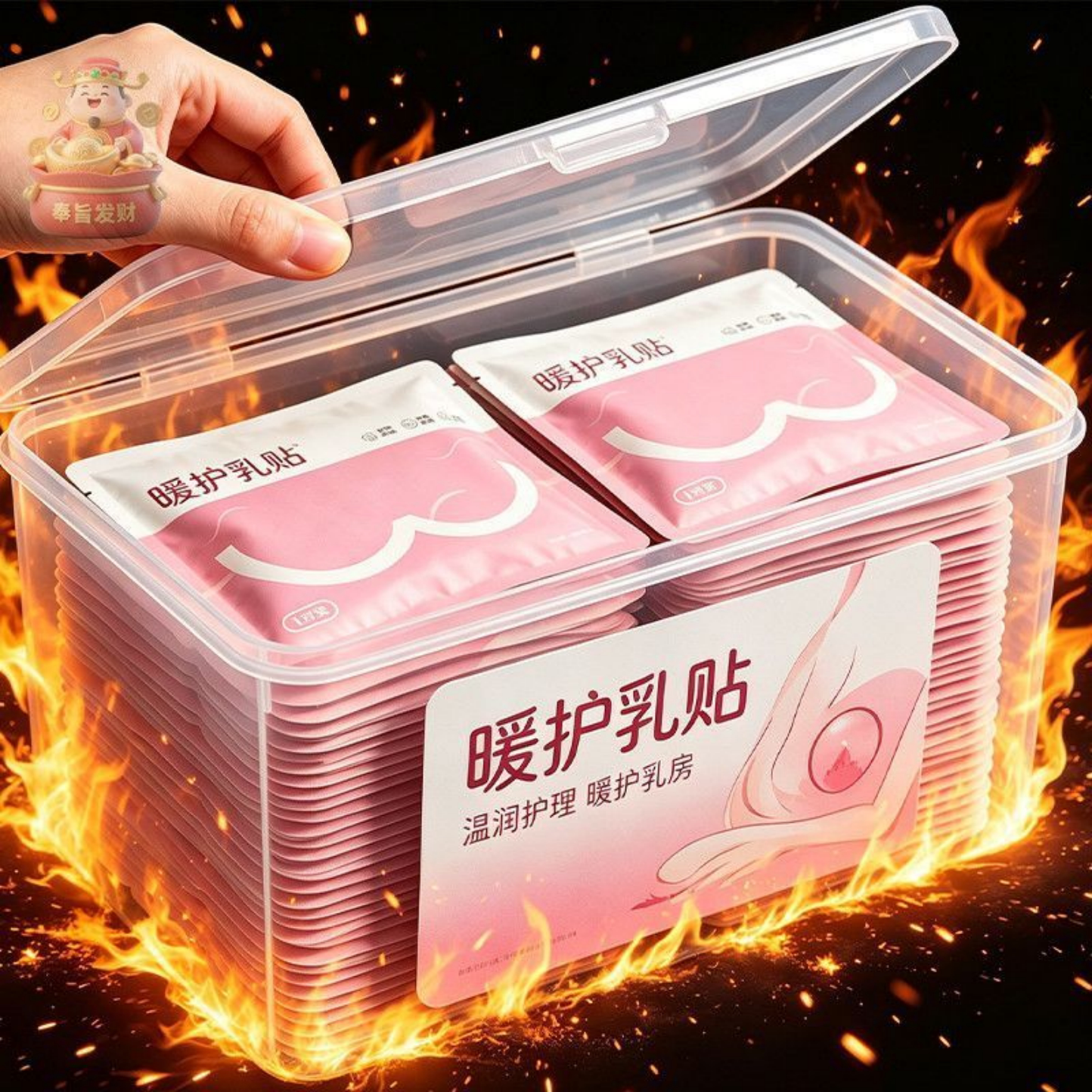 乳腺贴胸部热敷宝妈暖护乳贴蒸汽暖胸乳房专用月子贴自发热玫瑰贴