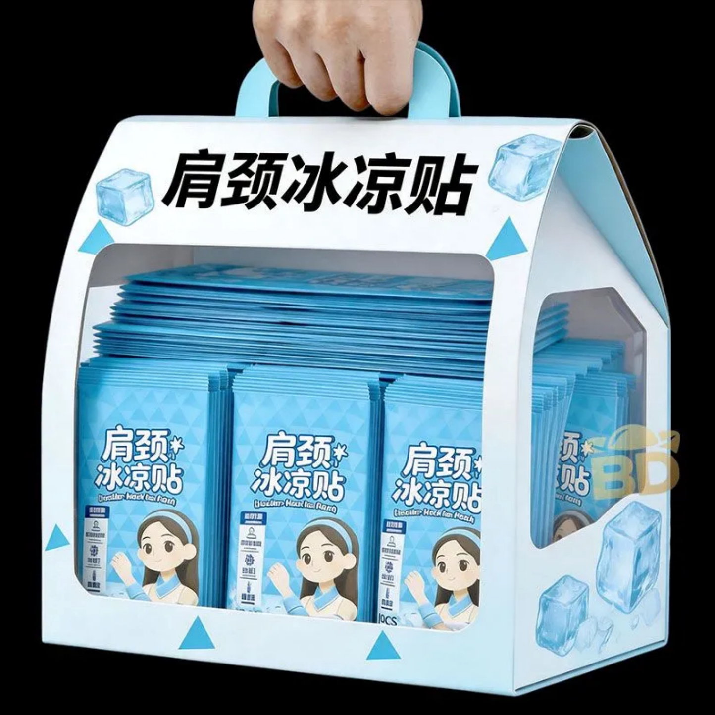 肩颈冰凉贴解暑神器夏天降温清凉防中暑15条装蓝色夏季亲肤材质