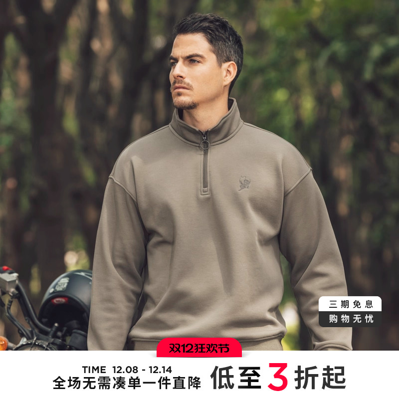 AK秋冬复古休闲拉链卫衣