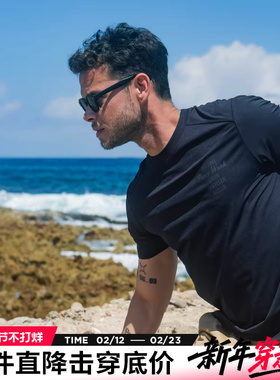 AK男装夏季新款复古系列标语字母印花短袖防晒速干机能T恤男