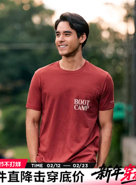 AK男装春夏新款Bootcamp复古干爽亲肤透气排汗字母印花圆领T恤男