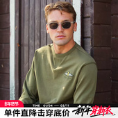 AK男装 24秋冬新款 复古系列飞行章仔绣花圆领卫衣男