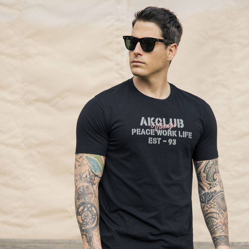 AK男装春季新品纯棉字母T恤