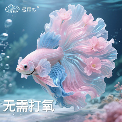 曼尾纱泰国斗鱼观赏鱼无需打氧小型鱼缸热带淡水金鱼苗半月婚纱鱼