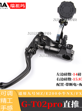 RZMA瑞祖玛GT02pro电摩九号小牛改装裸把直推上泵刹车制动碟刹