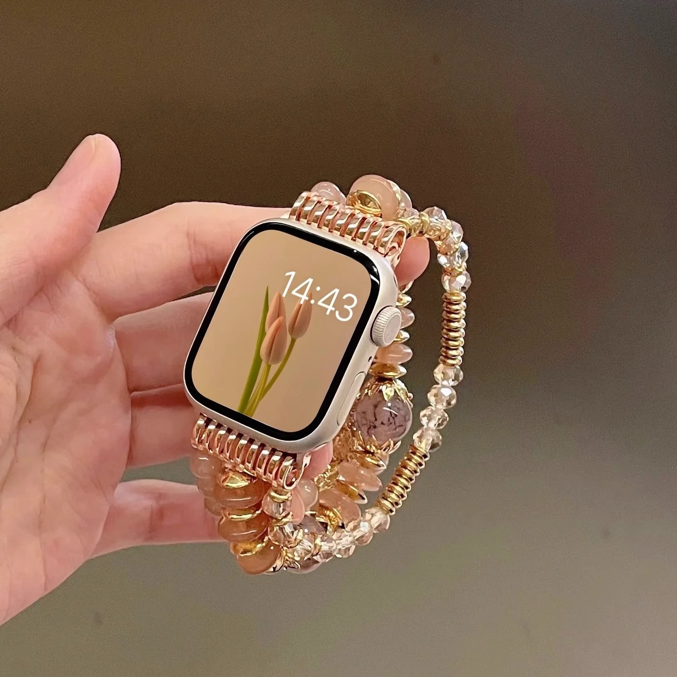 小香风玛瑙水晶手链表带iwatch56