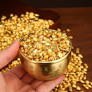 实心仿真迷你合金亮面瓜子小摆件黄铜沙金小瓜子中式礼品金属工艺