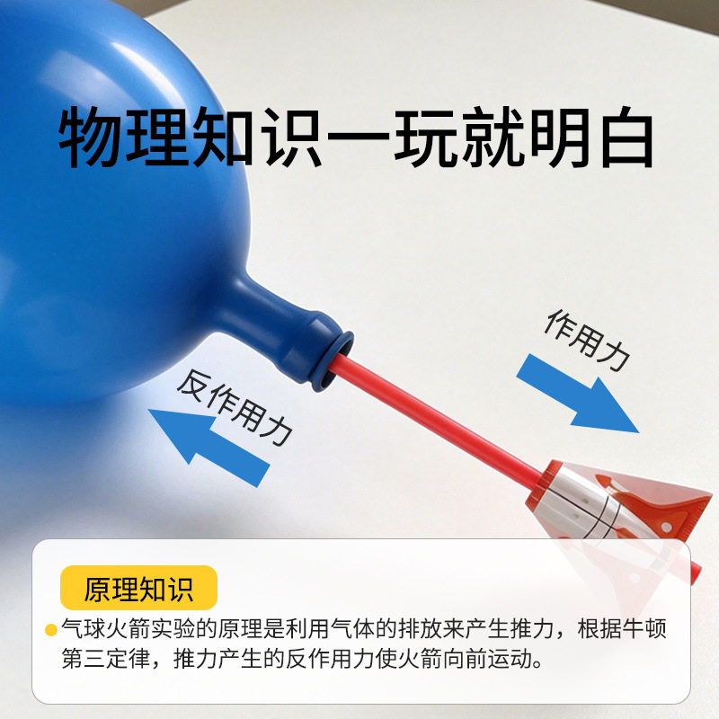 气球火箭幼儿园趣味科学儿童diy手工科技小制作steam科学课材料包