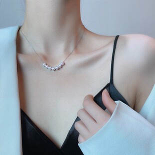 6mm极光淡水珍珠微笑链S925纯银淡水AK珍珠吊坠路路通 诸暨5