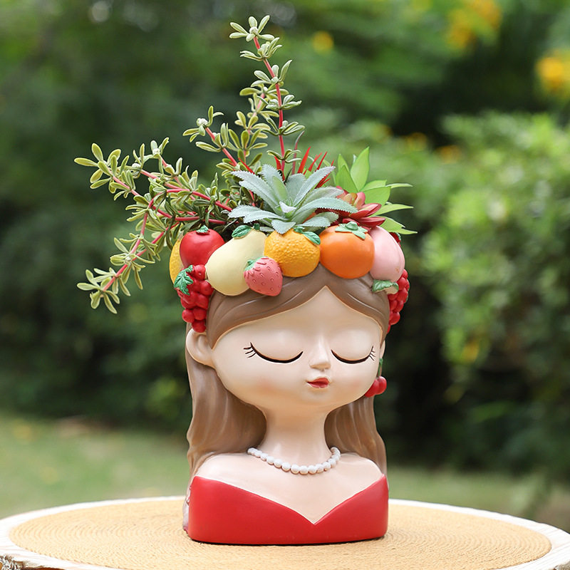 花园装饰花环水果少女花盆容器家居庭院阳台园艺景观花器现货
