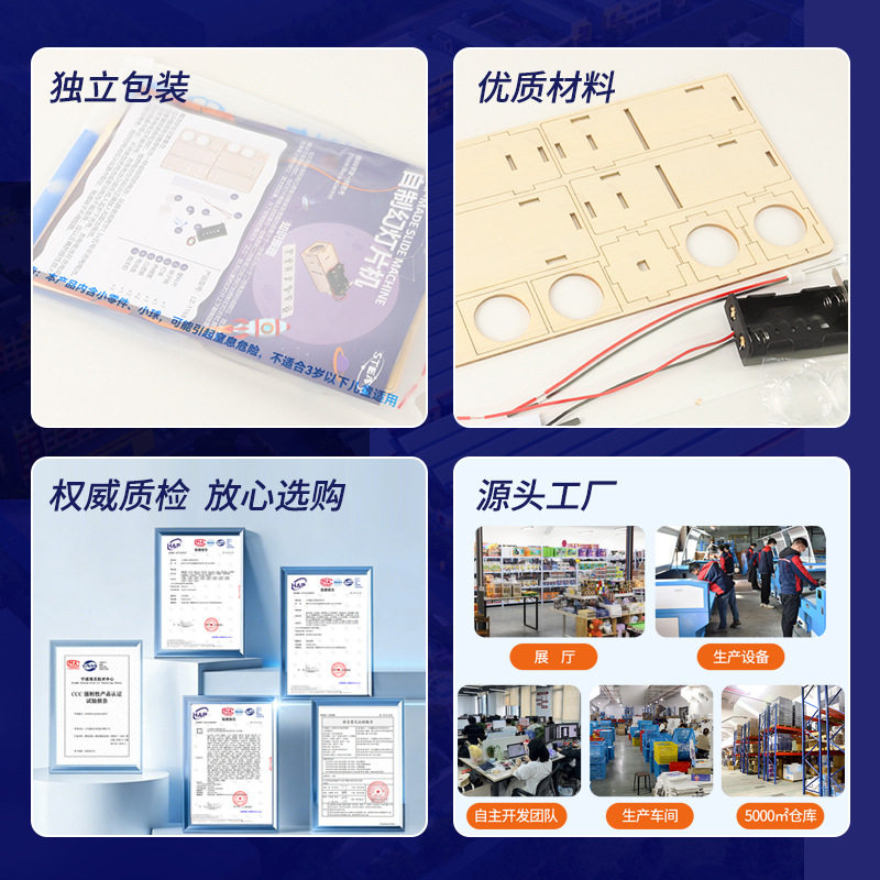 自制幻灯机趣味科教科学实验手工小发明diy儿童玩具拼装科技制作