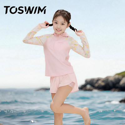 TOSWIM分体长袖女大童游泳衣