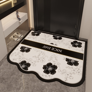 小香风法式 入户门地垫耐脏防滑可擦免洗PVC皮革家用玄关进门脚垫