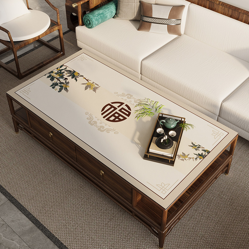 新中式茶几桌布皮革防水防油