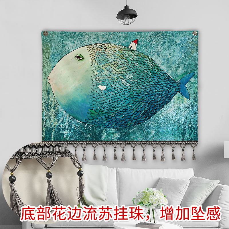 卧室挂毯床头民宿装饰画背景布ins挂布墙布网红北欧壁毯布艺壁挂图片