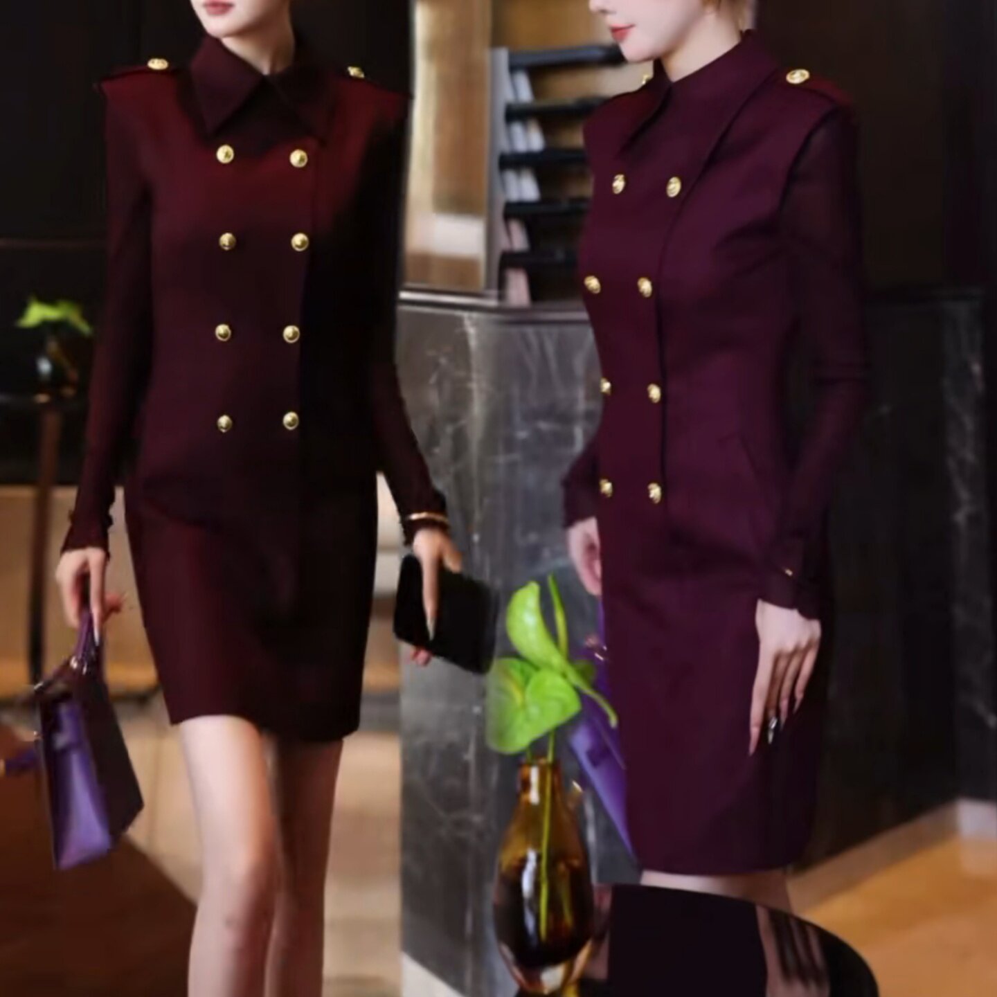 极简风拉链无袖修身连衣裙