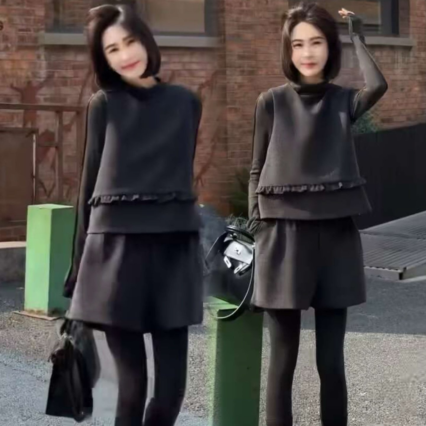 2026新款高级感毛呢气质时髦显白休闲马甲+打底衫+短裤洋气三件套,女装/女士精品,时尚套装,淘宝优惠券,粉丝福利购,淘宝优惠卷