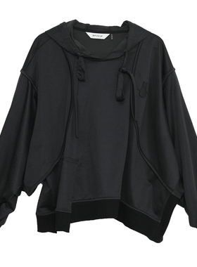 MOVEUP幻走2022秋季新款 不规则下摆设计师短款T恤女122310512