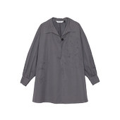 MOVEUP幻走2024春季 女124120404 衬衫 新款 纯棉镂空设计师中长款