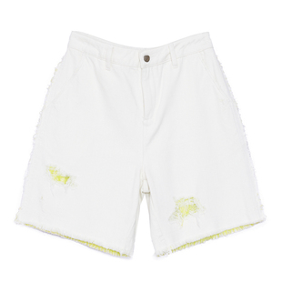 MOVEUP幻走2023夏季 女123240319 散口磨破设计师纯棉牛仔短裤