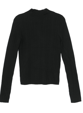 MOVEUP幻走2023秋季新款 樽领罗纹设计师短款毛衣女123331705